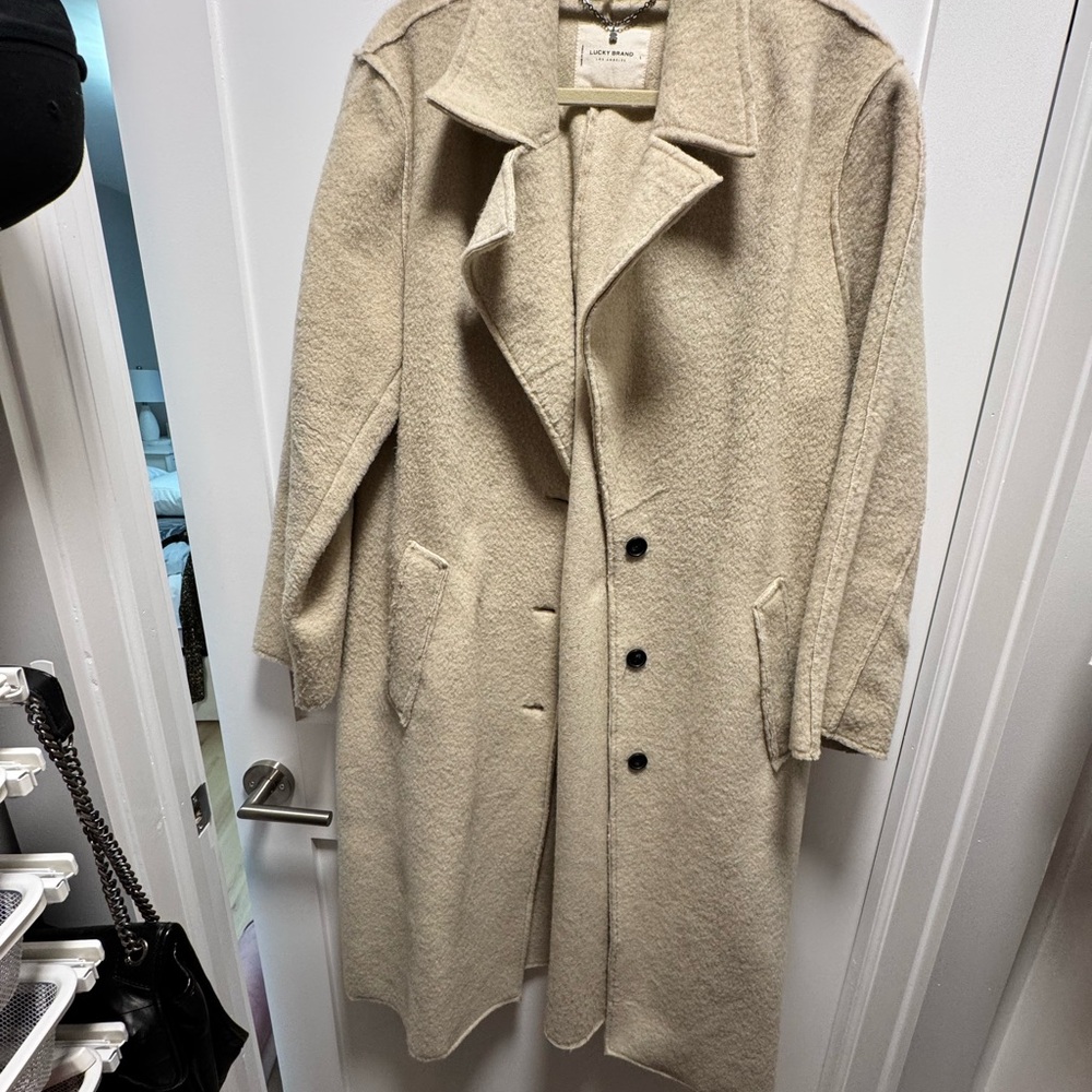 Lucky Brand Casual Beige Coat. Worn Twice